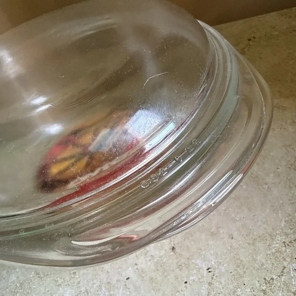 Vintage Pyrex 022 1qt Clear Glass Casserole Covered Dish Tab Lid 682 012 ~ USA